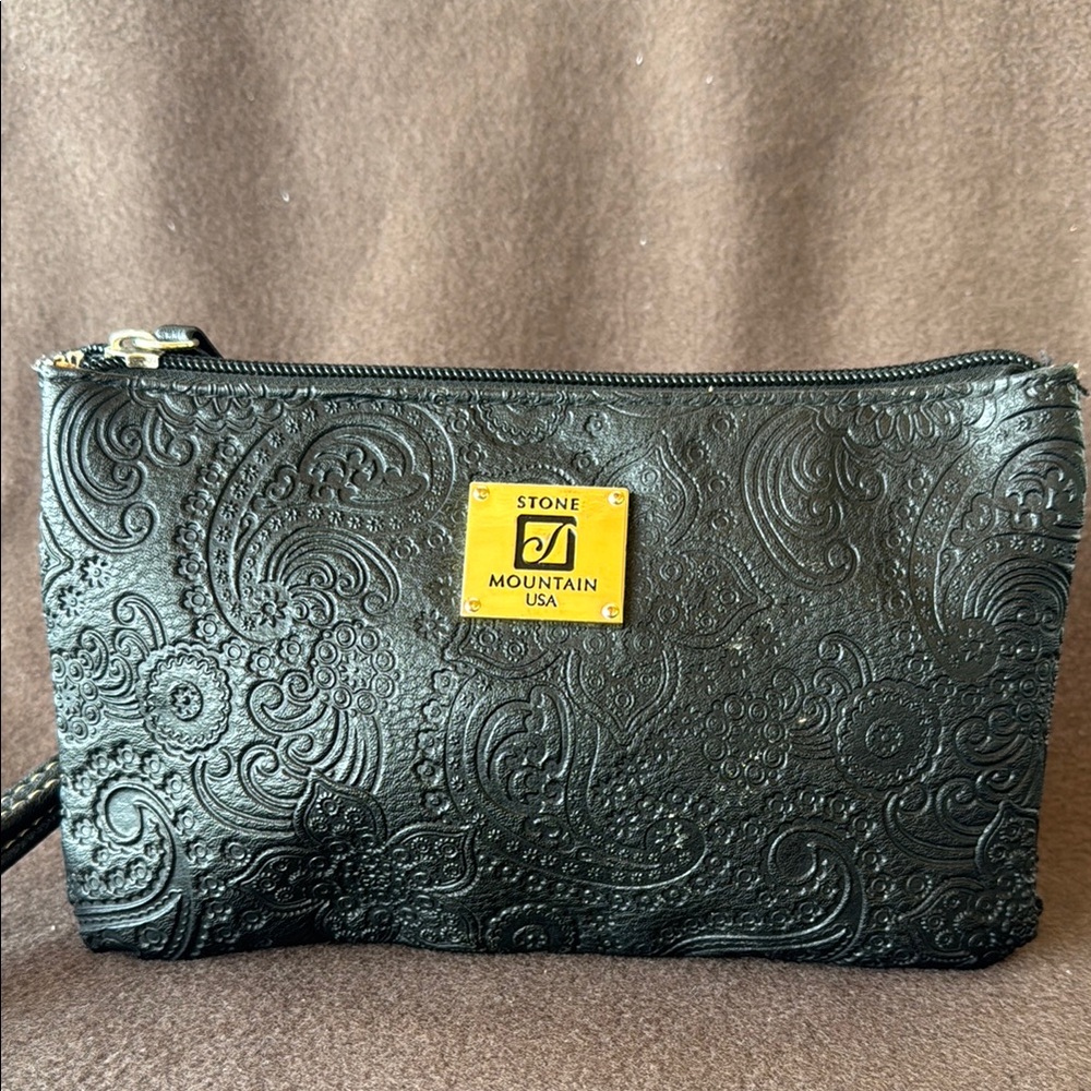 Stone Mountain Accessories Black Embossed Clutch